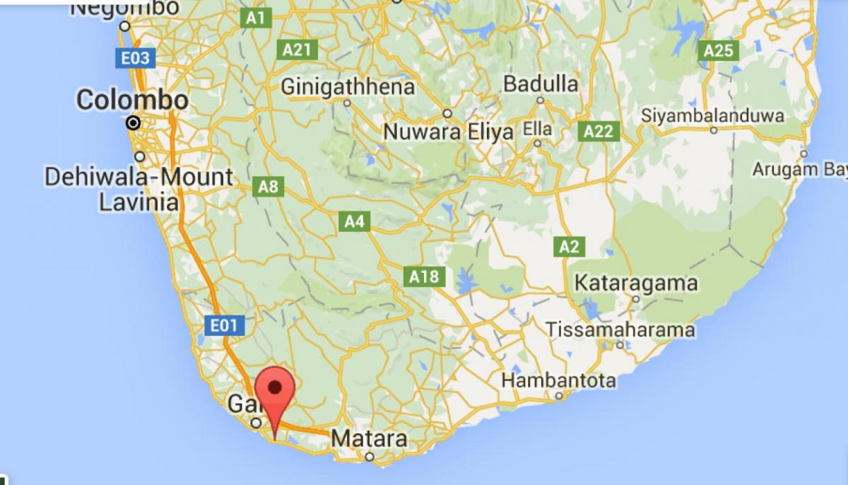  地图西南斯里兰卡