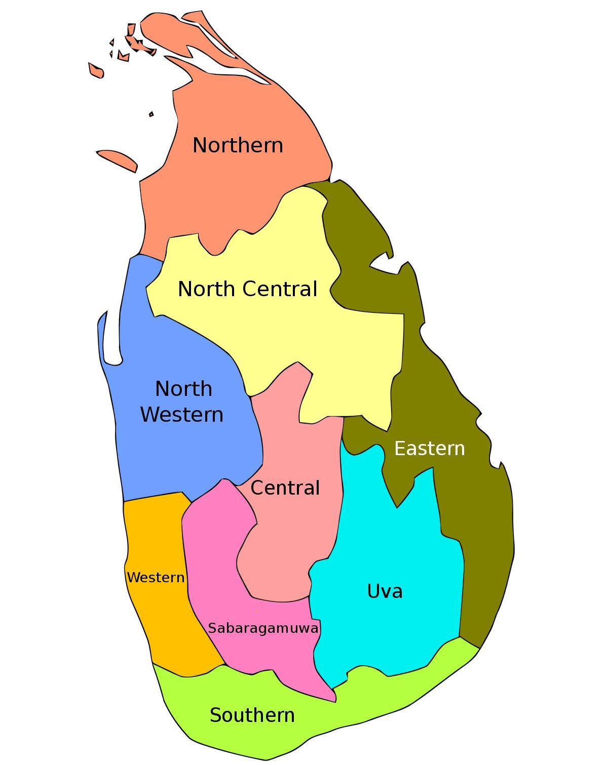 斯里兰卡地图省区