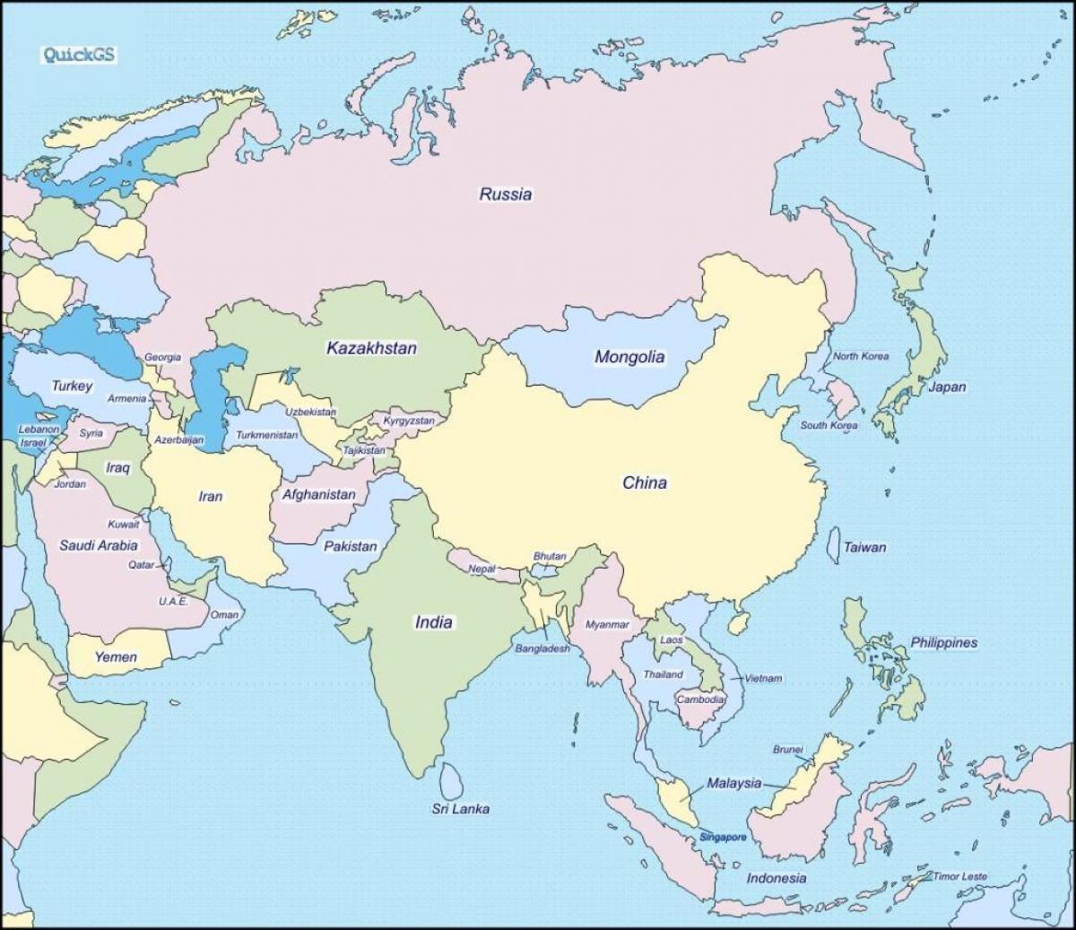 地图斯里兰卡和周边国家