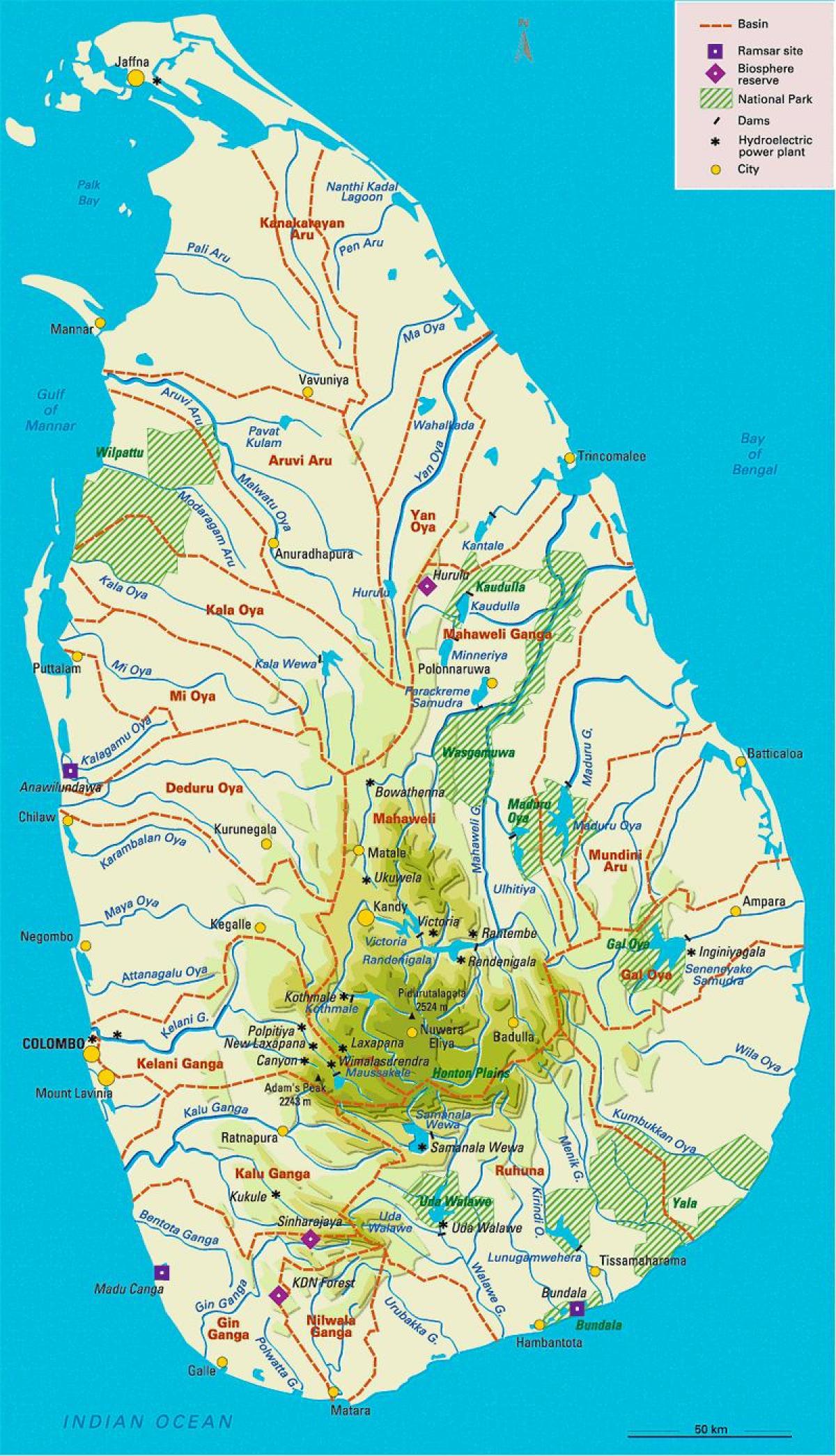 斯里兰卡河地图在泰米尔