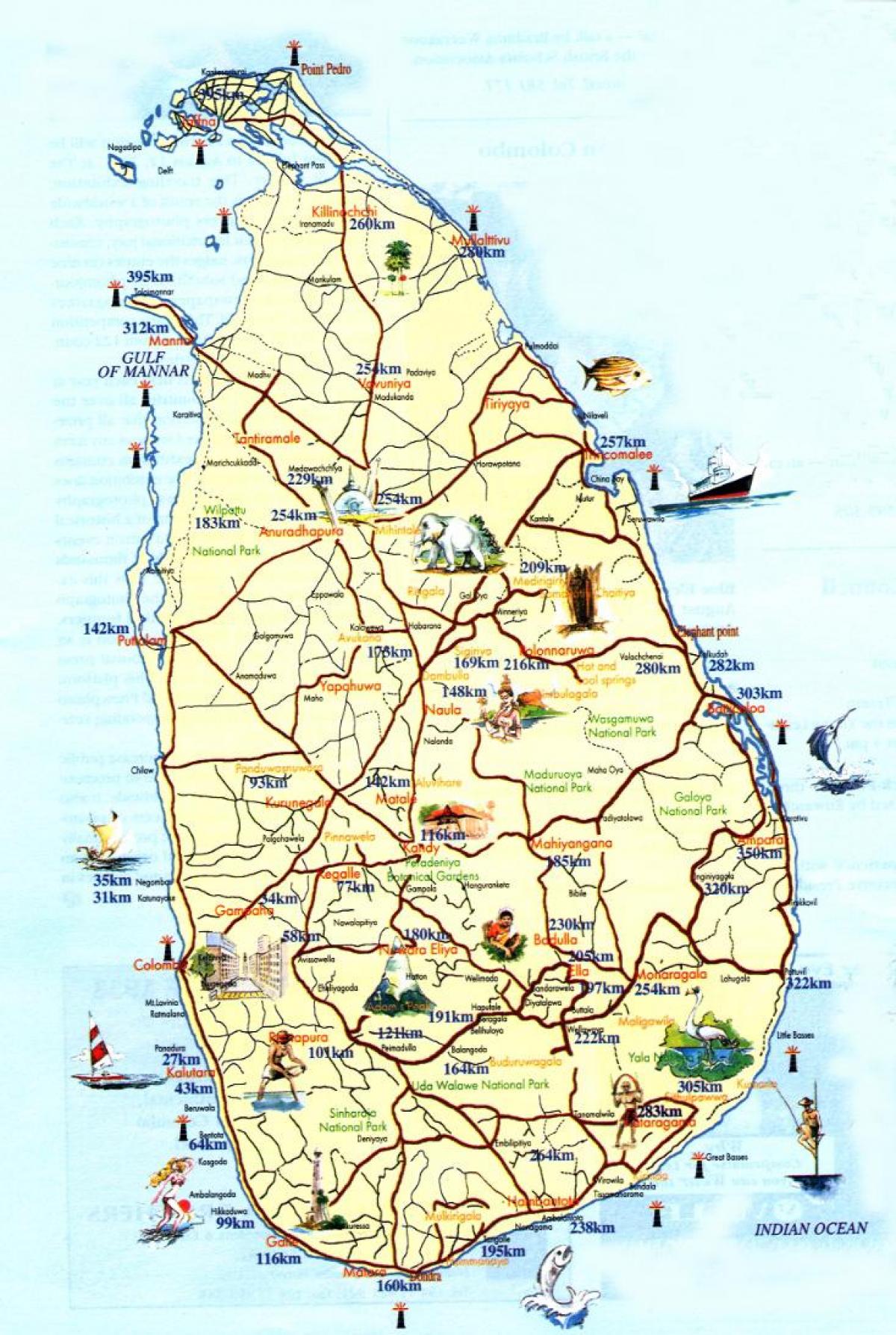 地图斯里兰卡海滩度假村