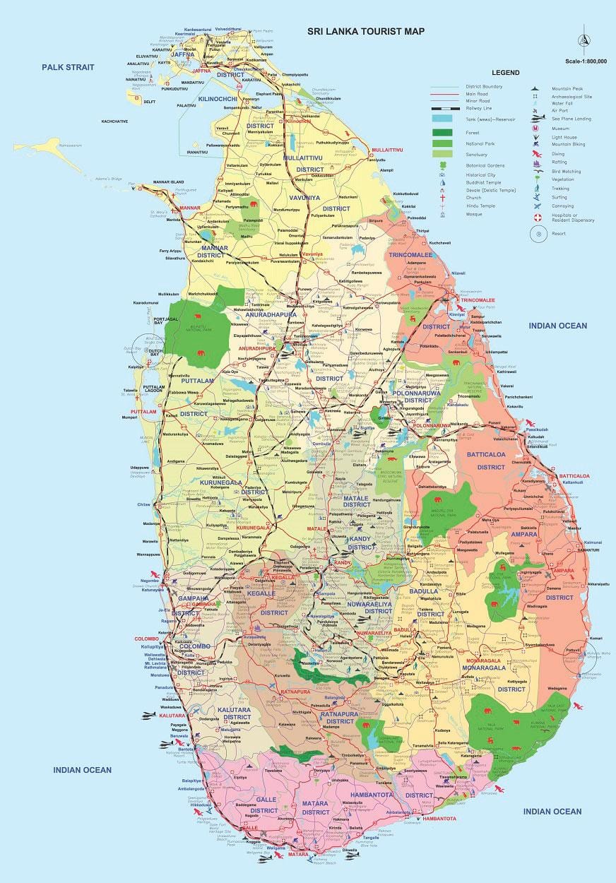 斯里兰卡安帕拉地区的地图