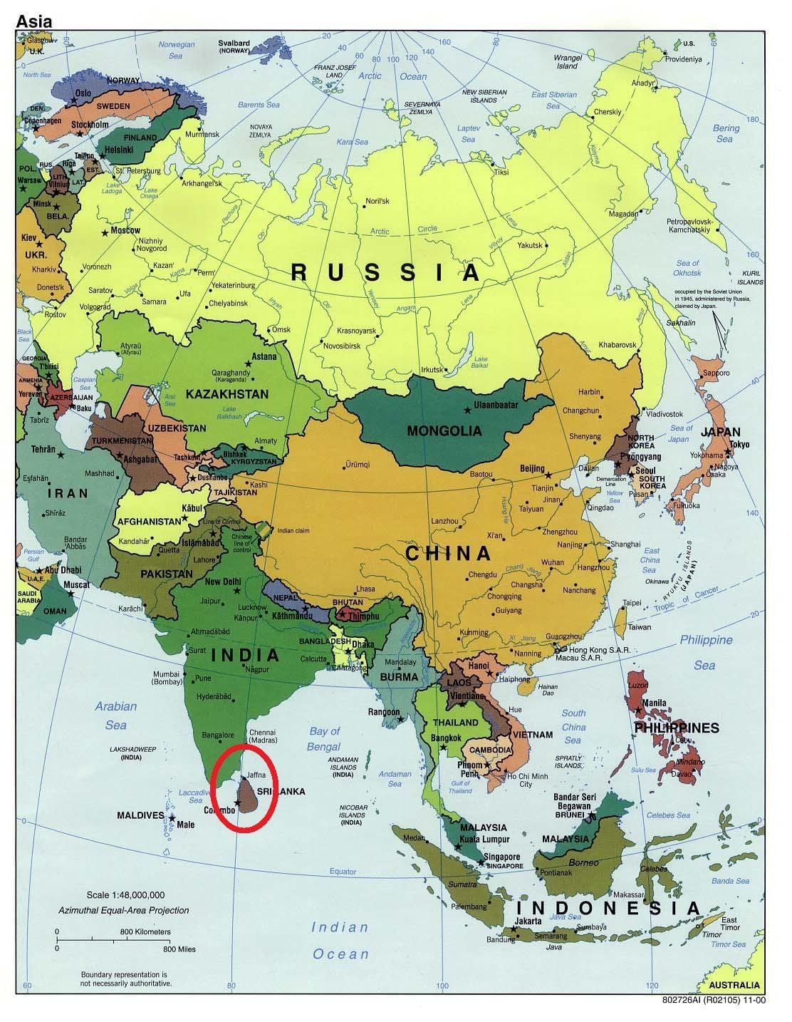 斯里兰卡地图在亚