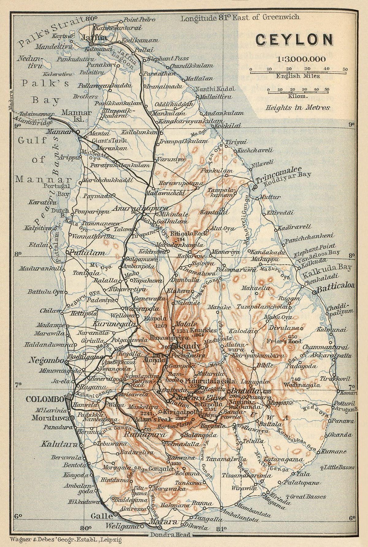 斯里兰卡在地图上