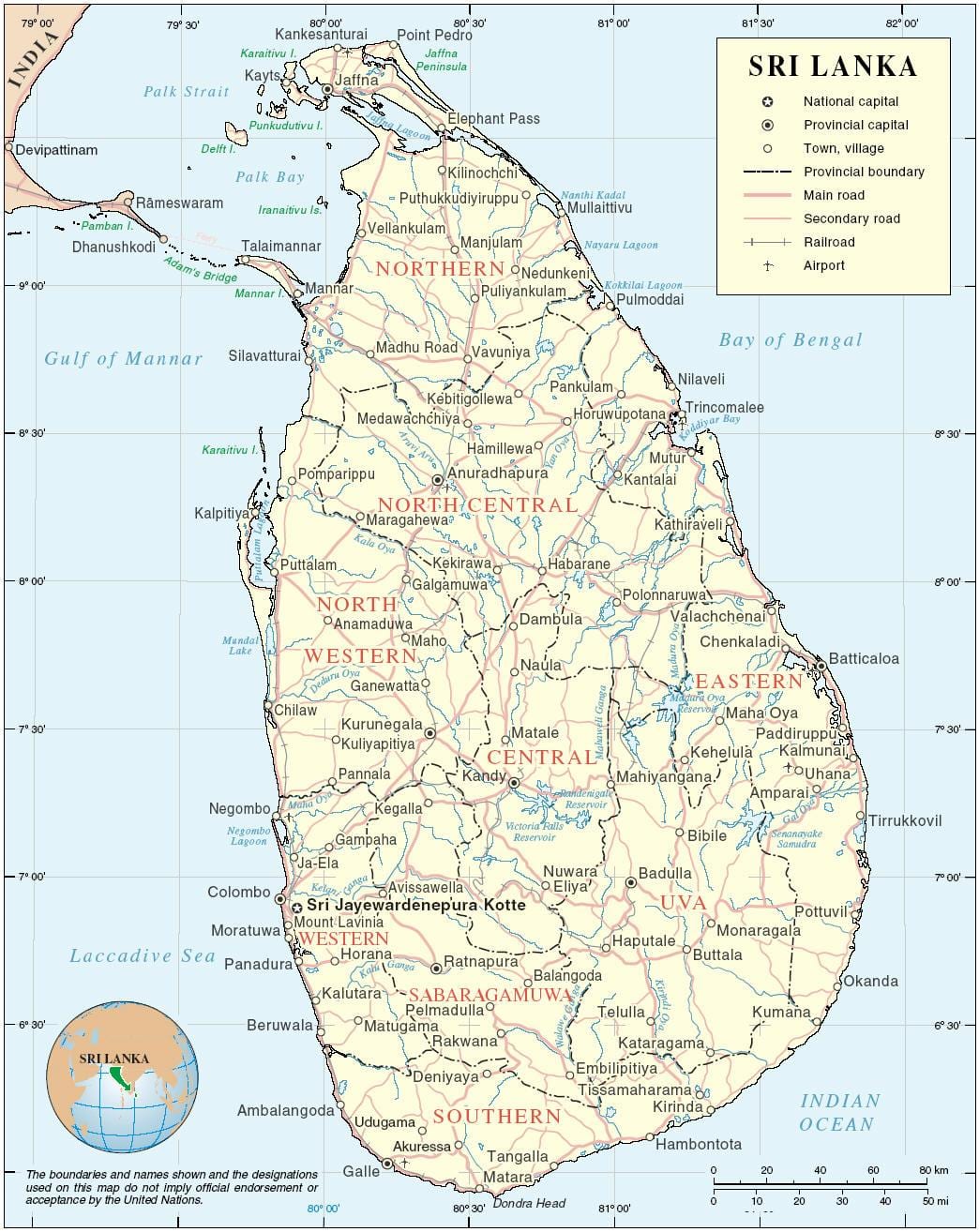 斯里兰卡地图