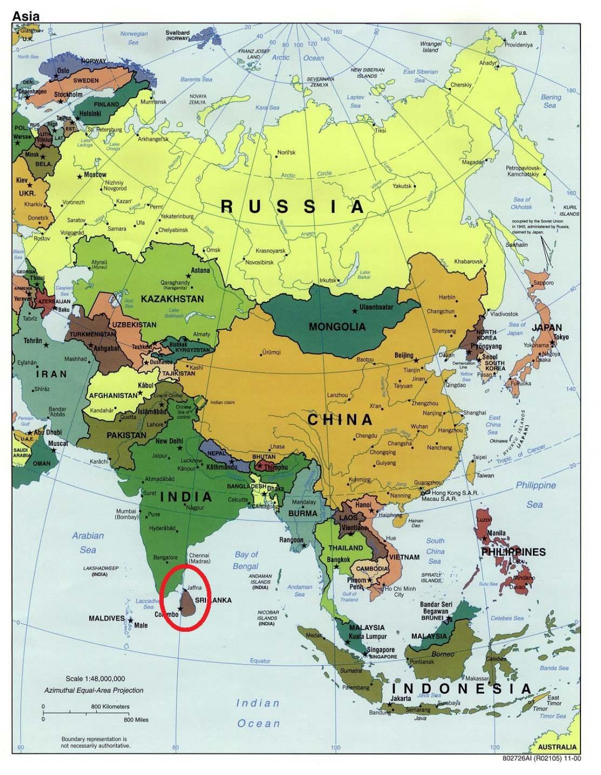 斯里兰卡地图在亚