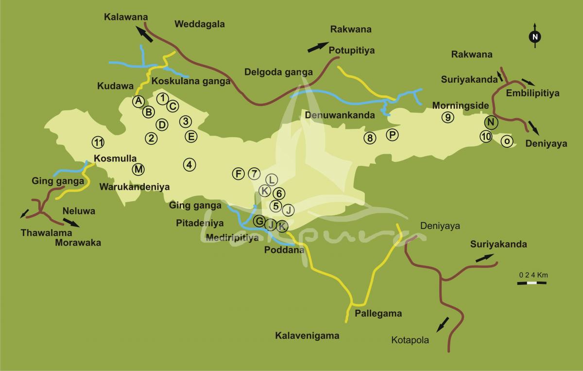 地图辛哈拉加斯里兰卡