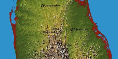 地图上的山国斯里兰卡