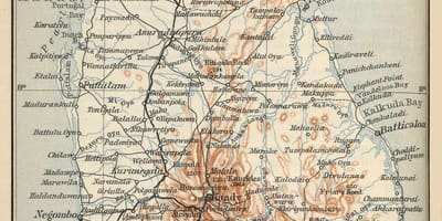 斯里兰卡在地图上
