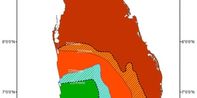 斯里兰卡气候区域的地图