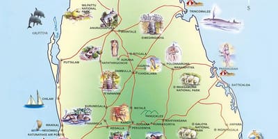旅游景点，斯里兰卡地图